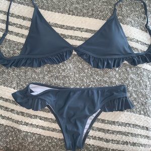 SHEIN gray ruffle bikini set - Size M